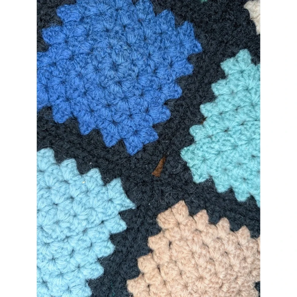 Handmade‎ Crochet Granny Square Bed/ Sofa Couch Runner 58x38 Multicolored READ